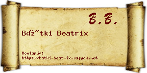 Bátki Beatrix névjegykártya
