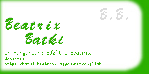 beatrix batki business card